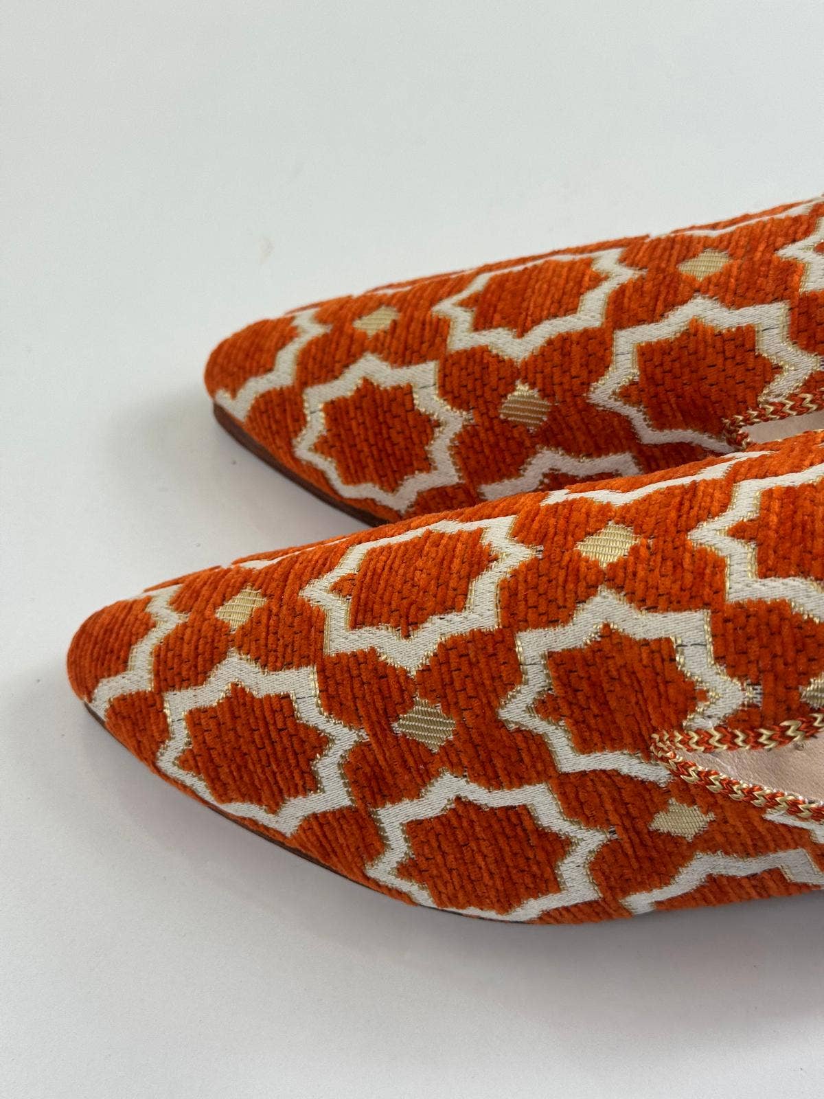 Wholesale Moroccan Babouche - Handmade Orange Boho Mules: UK 6 / US 7.5 / 39 EU