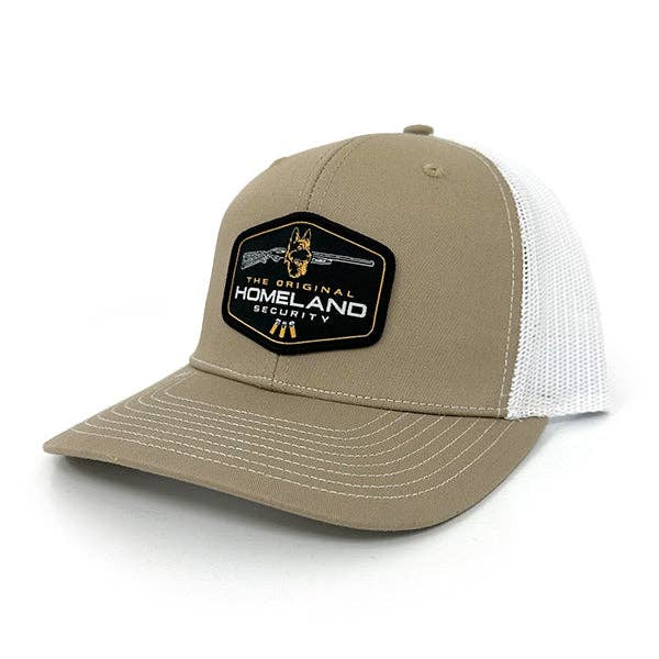 The Original Homeland Security Woven Patch Hat: Curved Bill Snapback / Duck Camo And Black