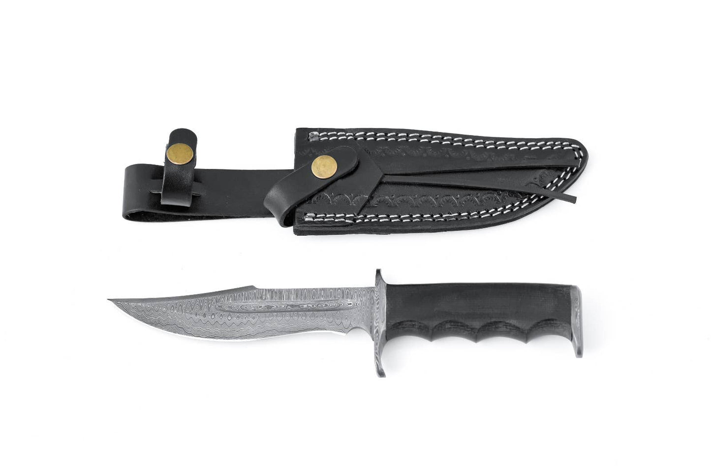 Damascus Hunting Knife Full Tang with Damascus Hilt Custom