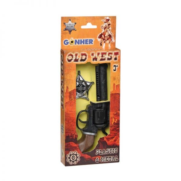 Kids Old West Filigreed 8-Shot Cap Gun & Star Badge Set