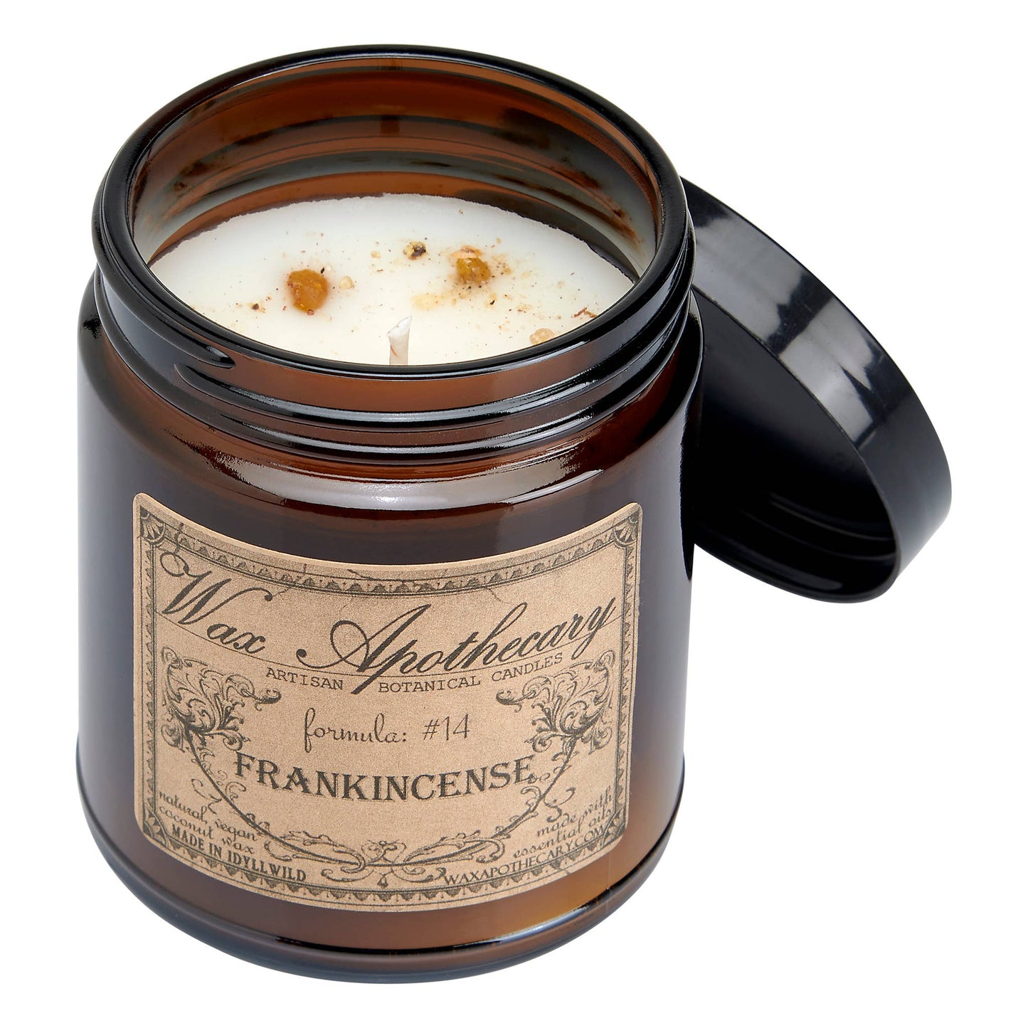 6oz Botanical Candle in Amber Glass Jar - Choose A Scent: Cassia Cinnamon