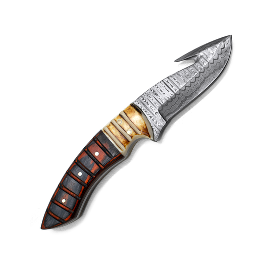 Damascus Steel Guthook Skinning Knife (Limited)