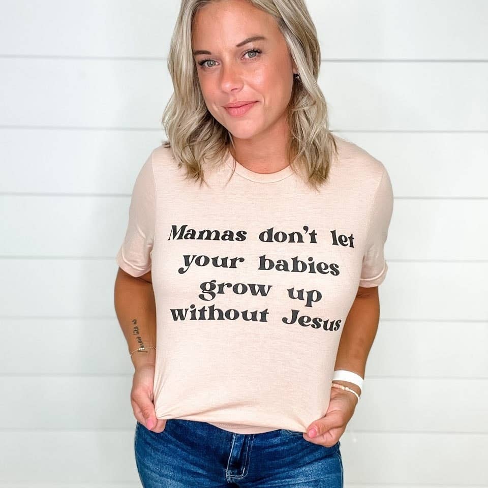 BABIES GROW UP FAITH MOM GRAPHIC TEE: S