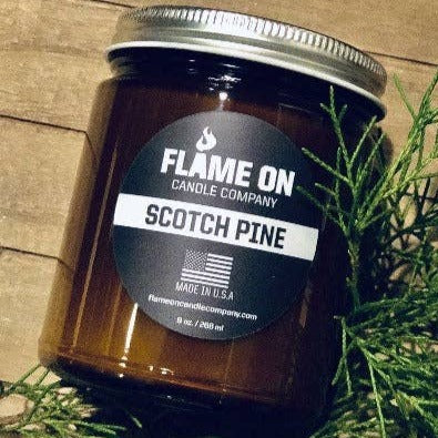 Flame On Scotch Pine Christmas Tree Candle