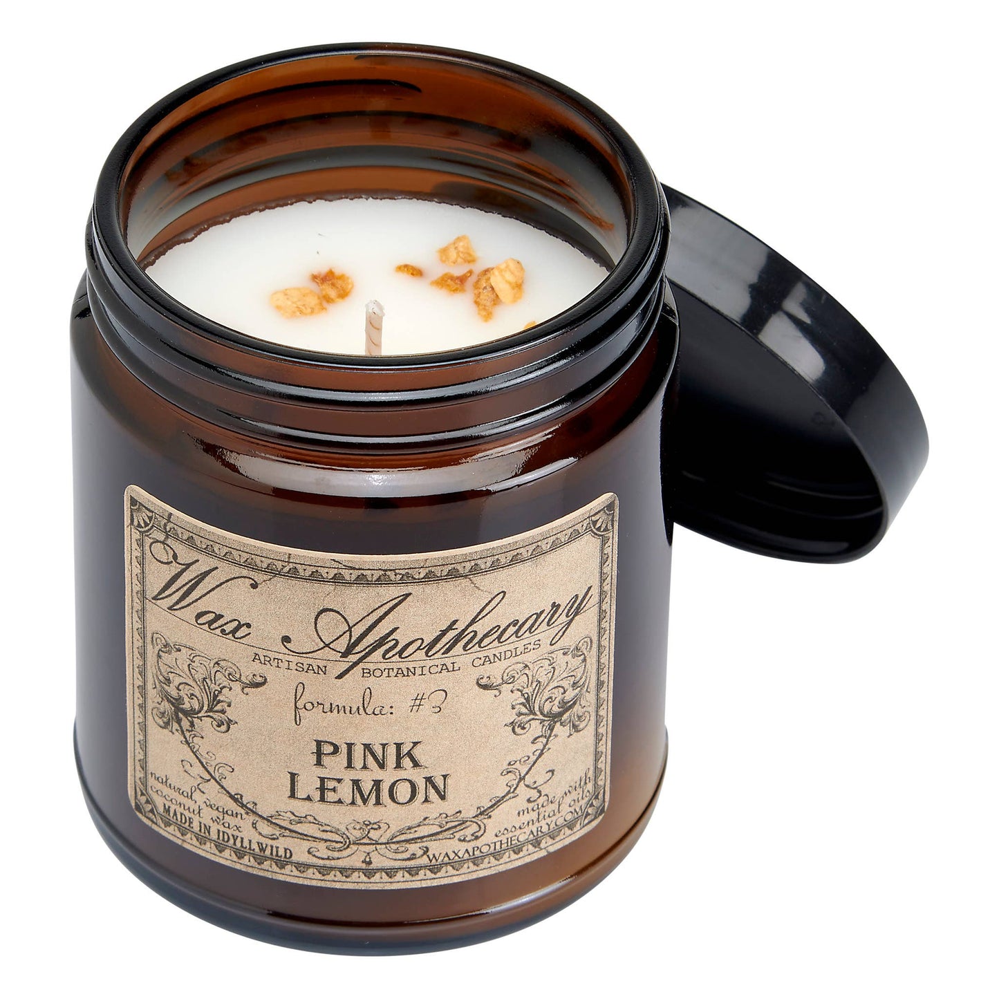 6oz Botanical Candle in Amber Glass Jar - Choose A Scent: Tobacco