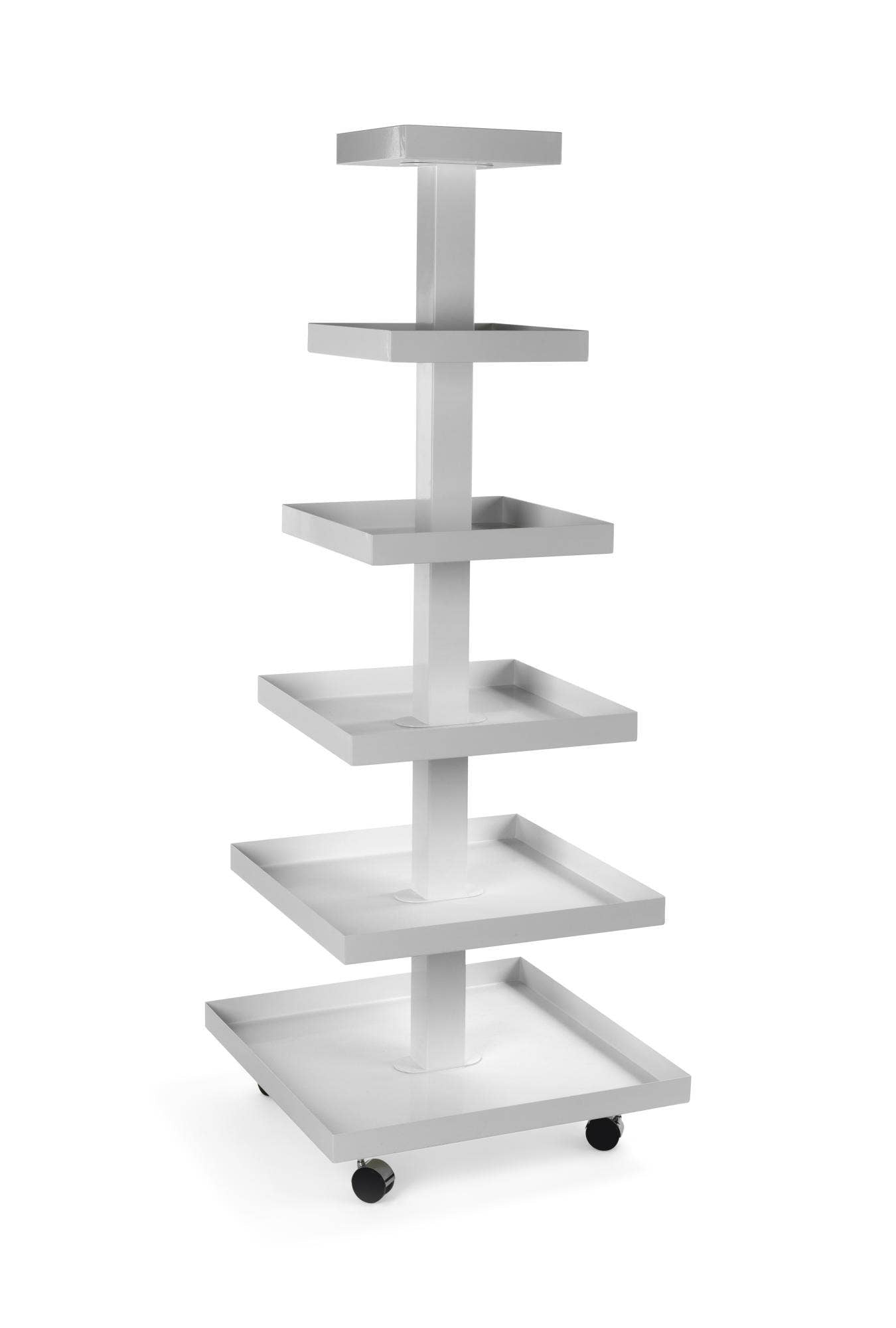 White Square 6 Tier Metal Display