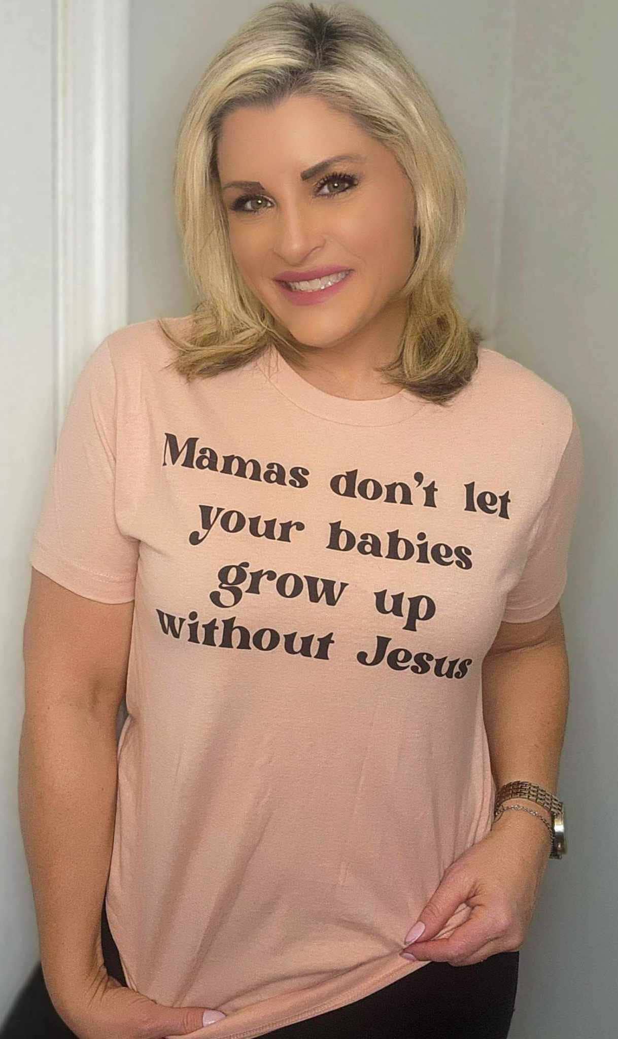 BABIES GROW UP FAITH MOM GRAPHIC TEE: XL