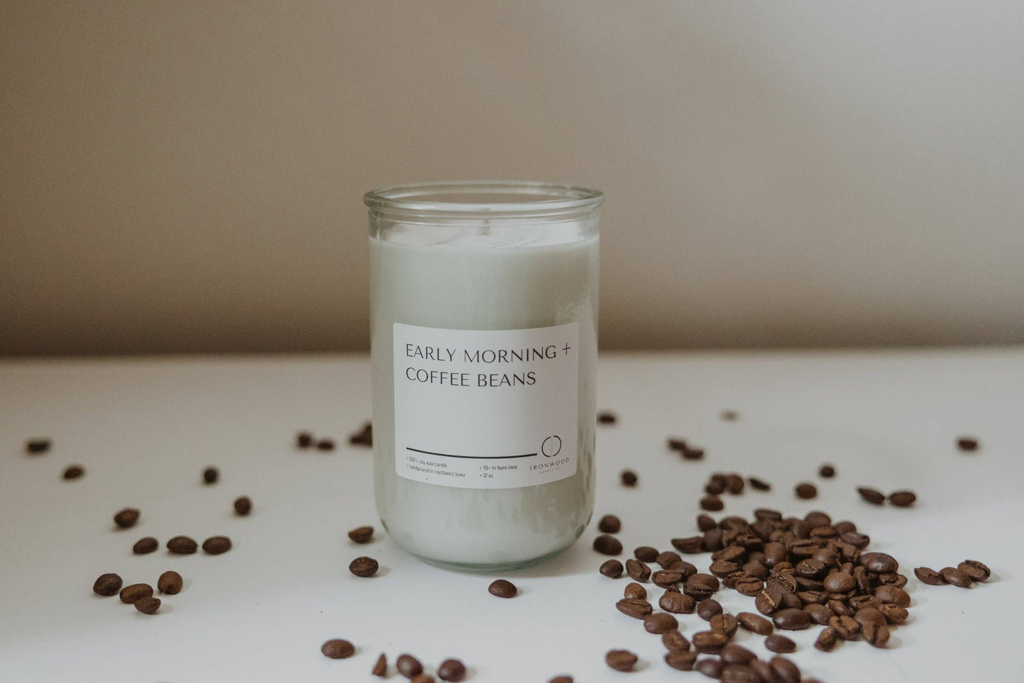 EARLY MORNING + COFFEE BEANS CANDLES: 9oz vessel – 7.5oz wax - Amber