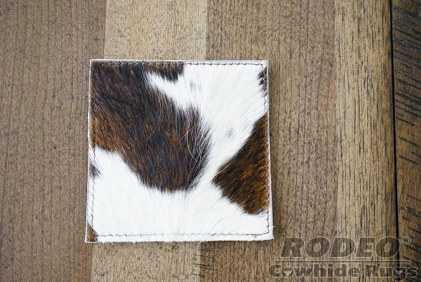 Cowhide Coaster Set: Round