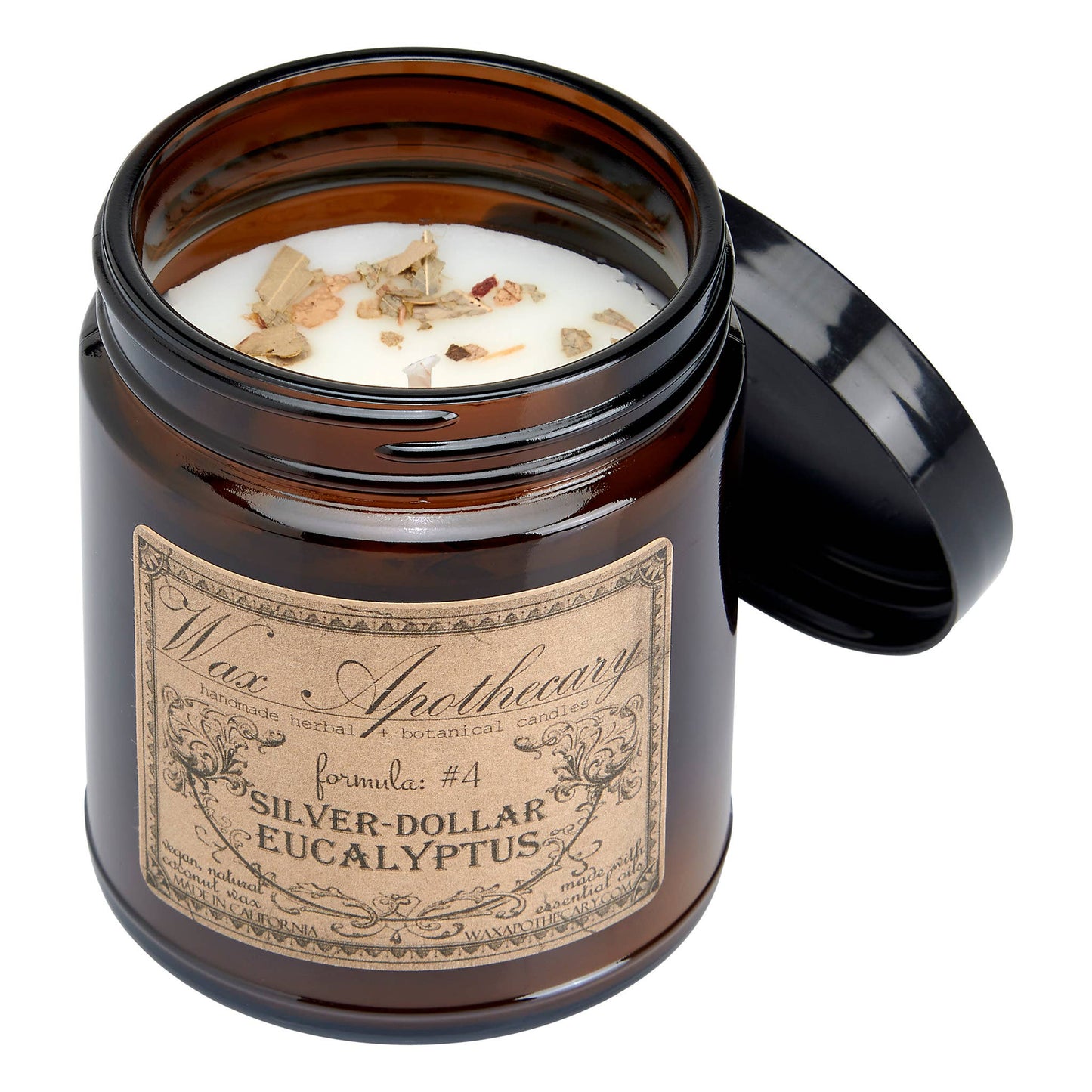 6oz Botanical Candle in Amber Glass Jar - Choose A Scent: Tobacco