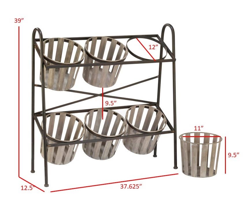 6 Place Bushel Basket Display