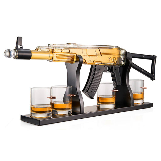 AK47 Gun Decanter Set | 710 ml | 4, 10.5oz Bullet Glasses