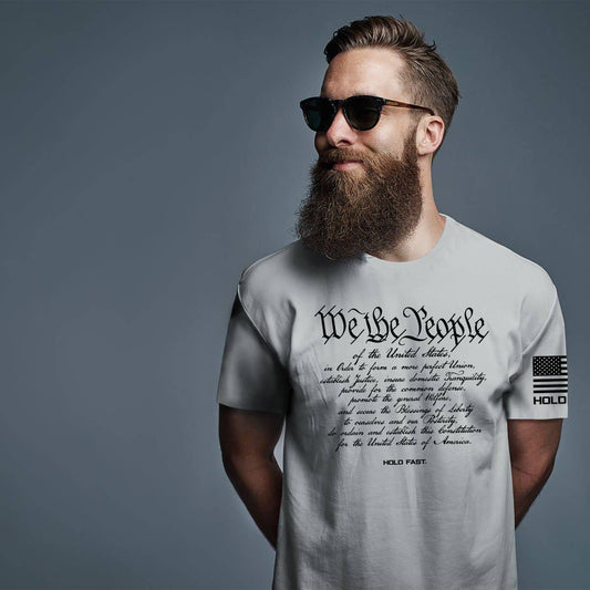 HOLD FAST Mens T-Shirt We The People: Small / Silver