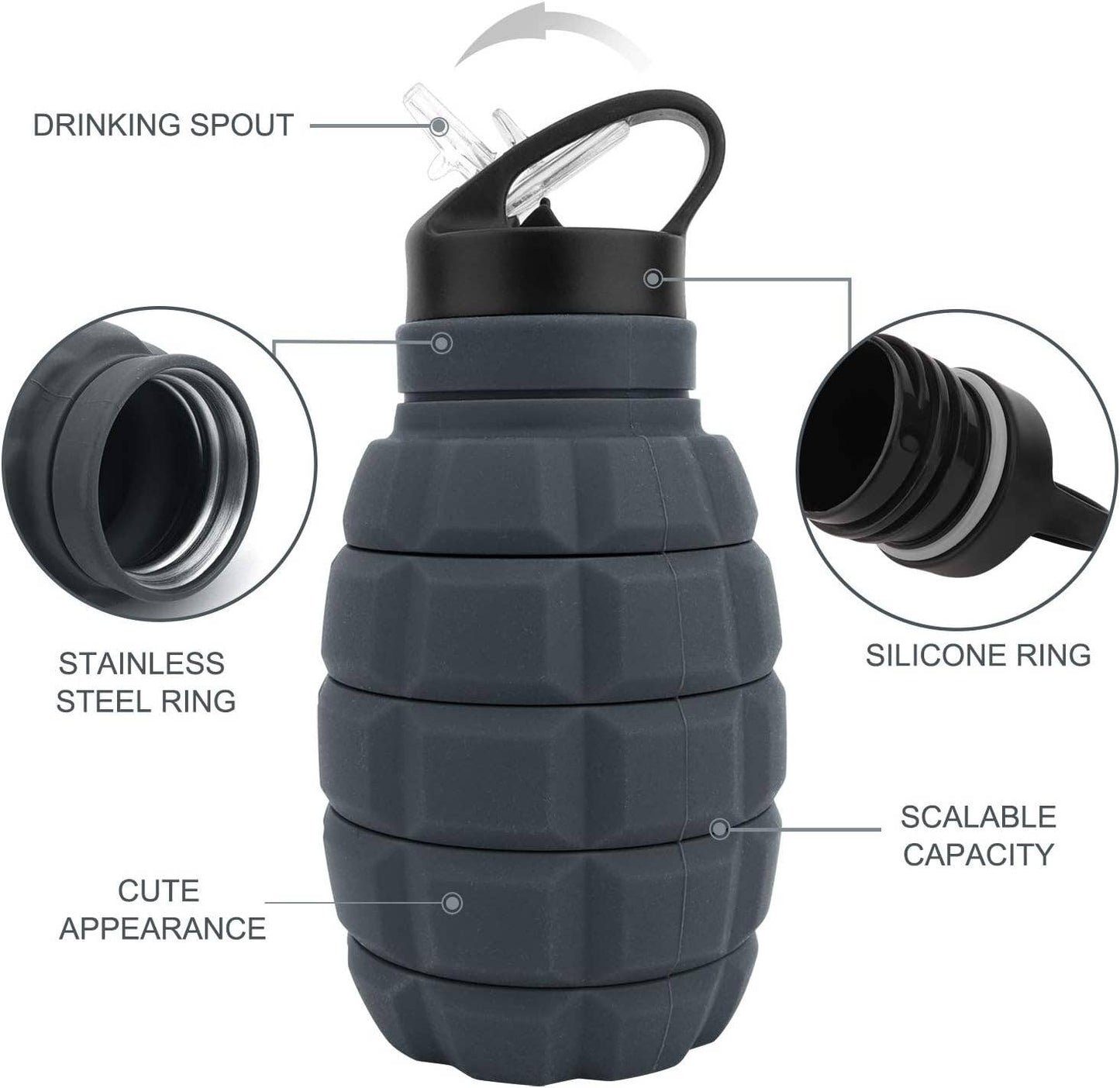 Silicone Grenade Collapsible Bottle