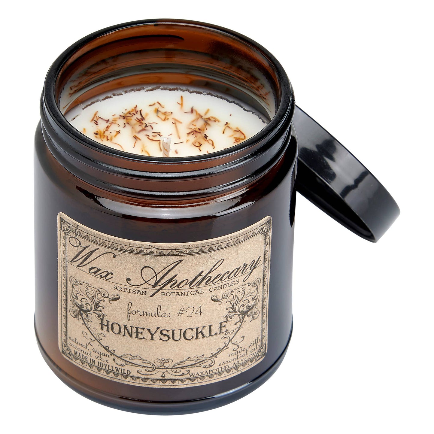 6oz Botanical Candle in Amber Glass Jar - Choose A Scent: Tobacco