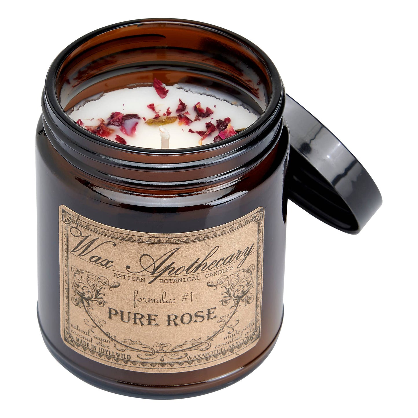 6oz Botanical Candle in Amber Glass Jar - Choose A Scent: Tobacco