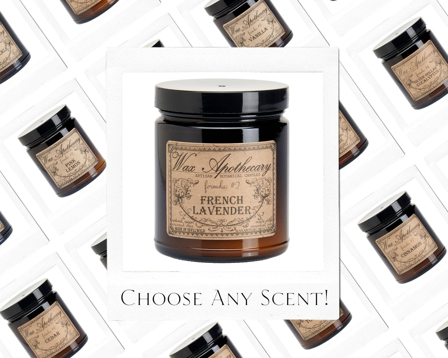 6oz Botanical Candle in Amber Glass Jar - Choose A Scent: Tobacco