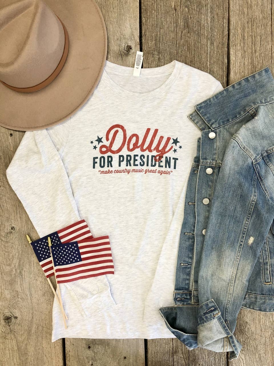 Dolly for President - Long Sleeve - Shirt: M