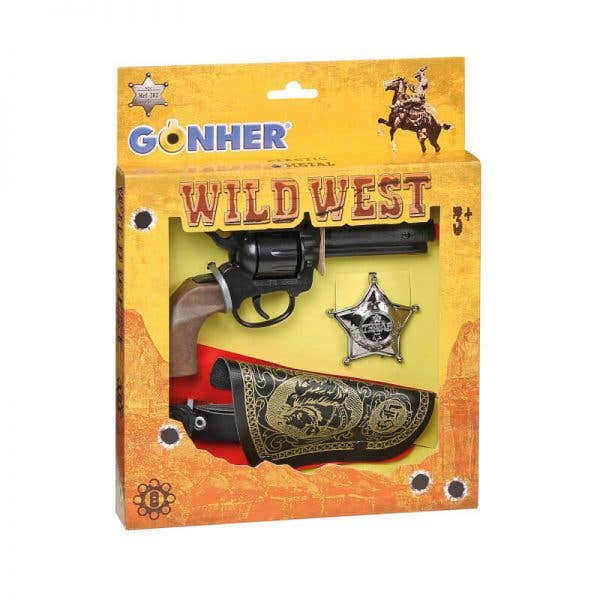 Wild West 4pc Cap Gun, Holster, Belt & Star Badge Playset