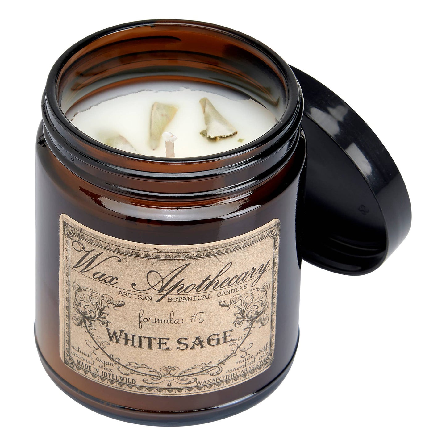 6oz Botanical Candle in Amber Glass Jar - Choose A Scent: Tobacco