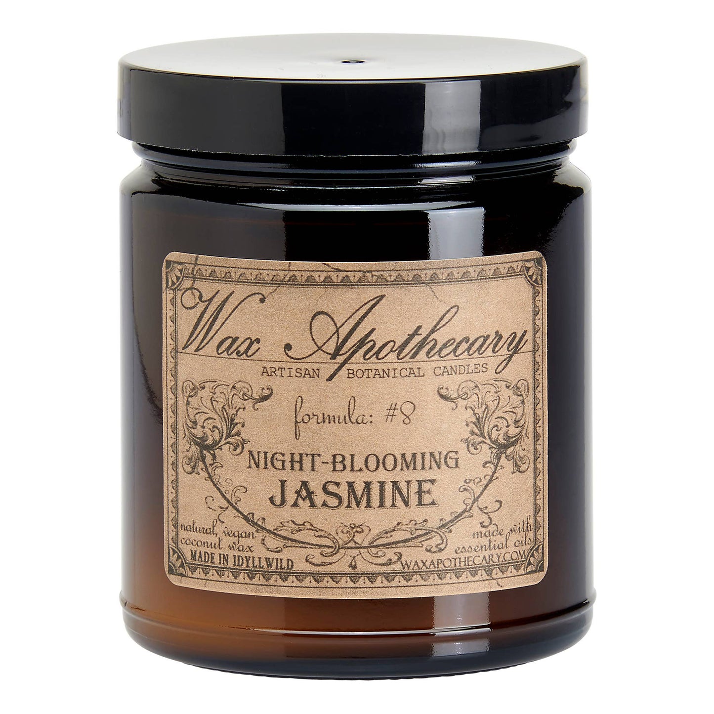 6oz Botanical Candle in Amber Glass Jar - Choose A Scent: Tobacco