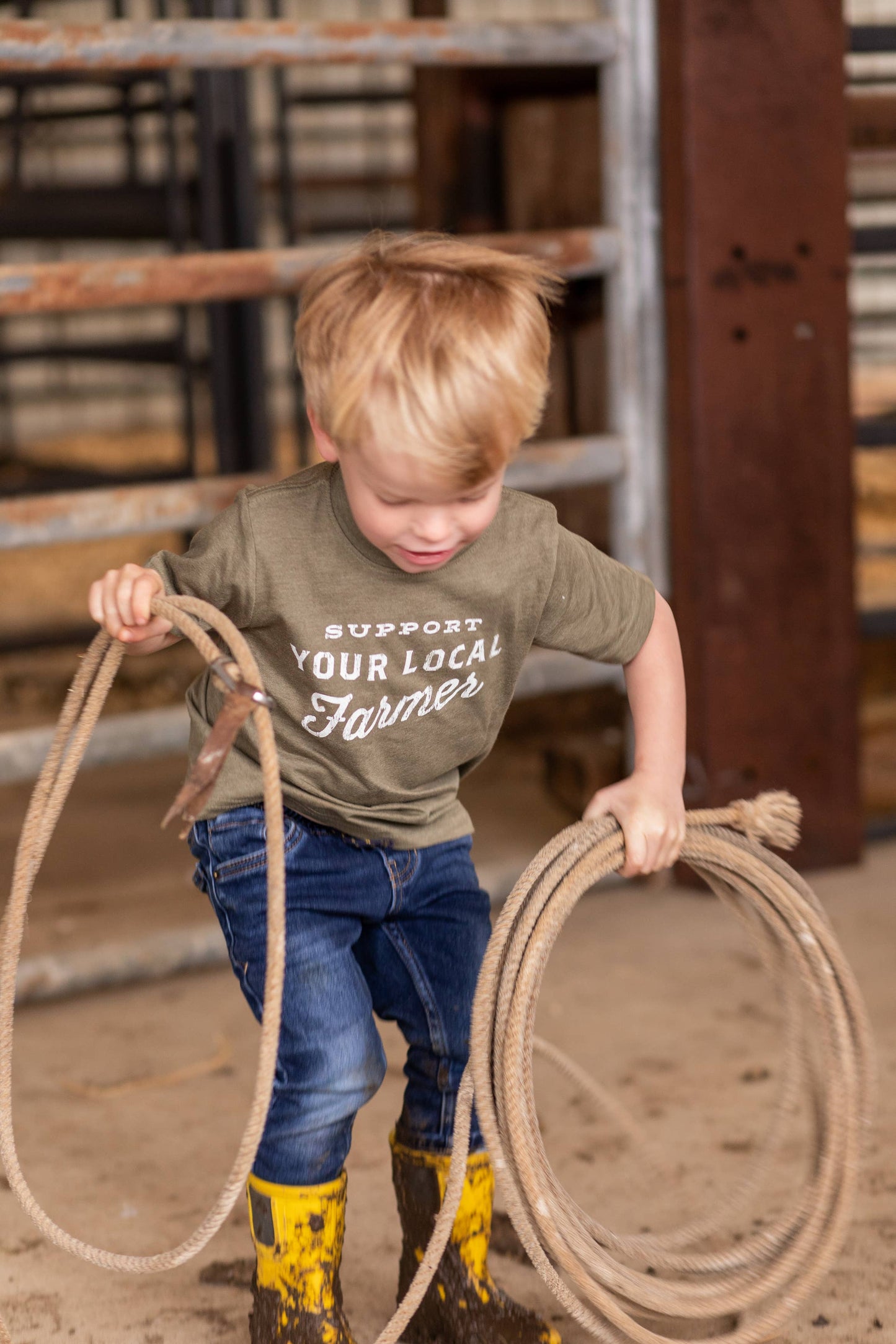 Support Your Local Farmer (Olive) - Toddler Tee: 4T