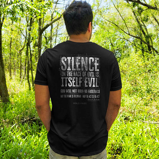 HOLD FAST Mens T-Shirt Silence/Bonhoeffer: 2X-Large / Black