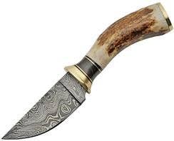 Stag Damascus Skinner Knife