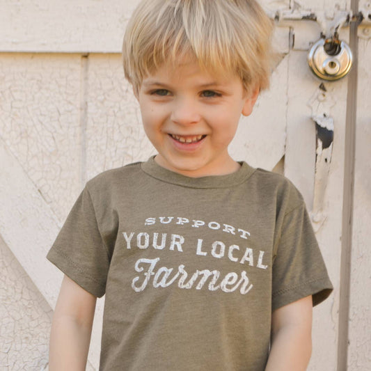 Support Your Local Farmer (Olive) - Toddler Tee: 2T