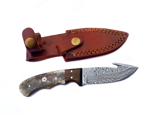 Damascus Skinning hook, Hunting Knife