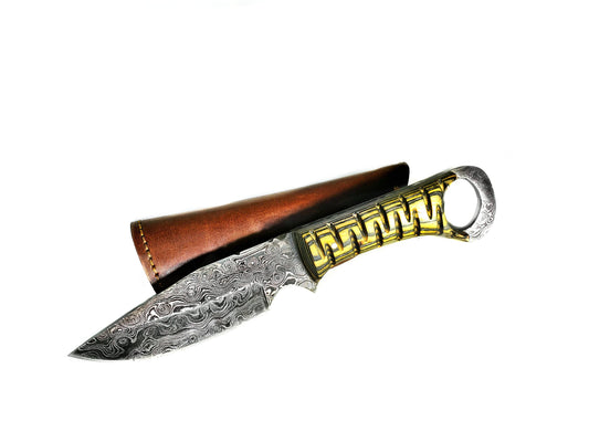 Damascus Steel Fixed Blade EDC TD-228