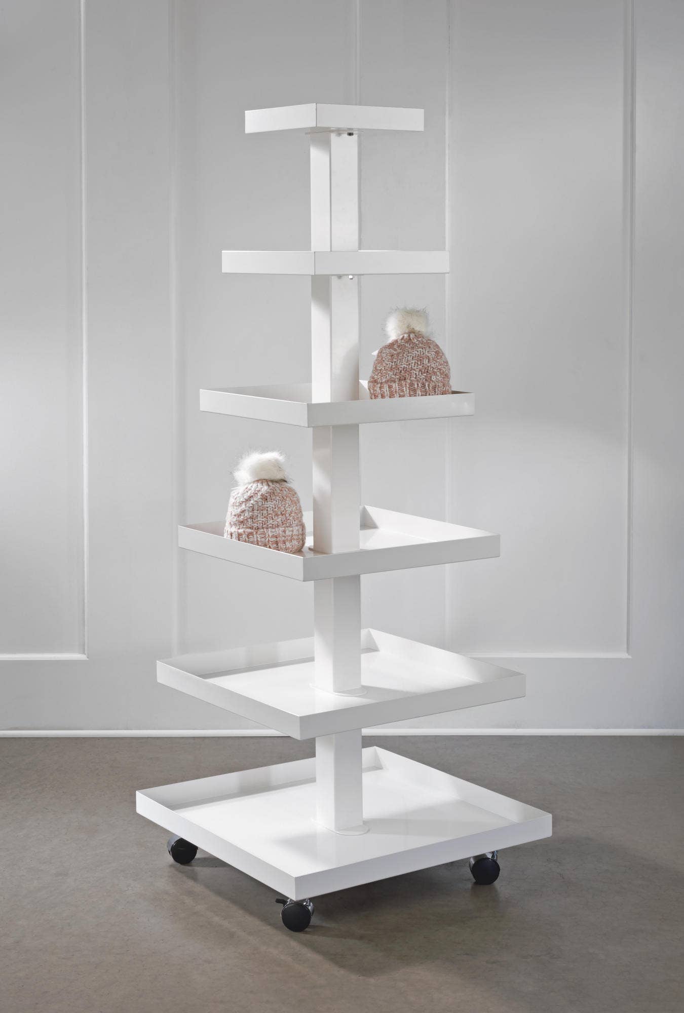 White Square 6 Tier Metal Display