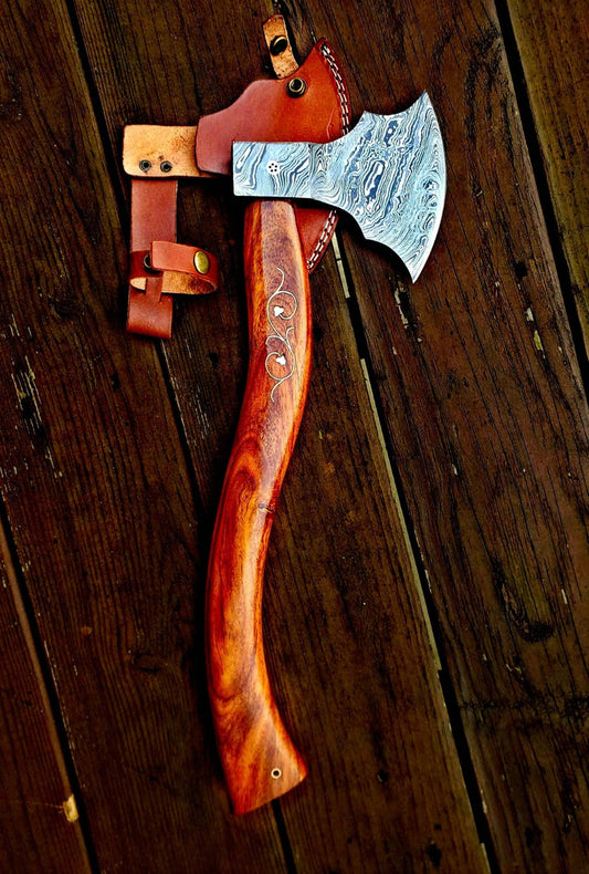 Damascus handmade custom Axe by Titan International Knives -