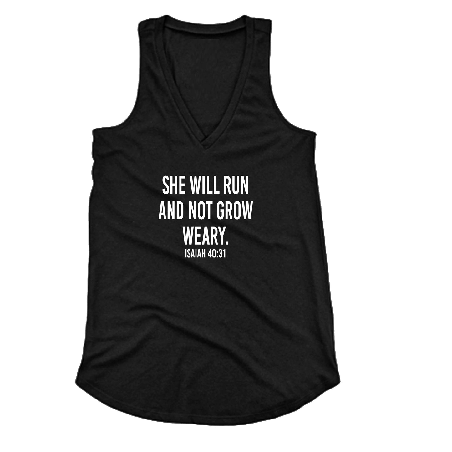 She Will Run and Not Grow Weary Ease Loose Fit Tank Top: Medium