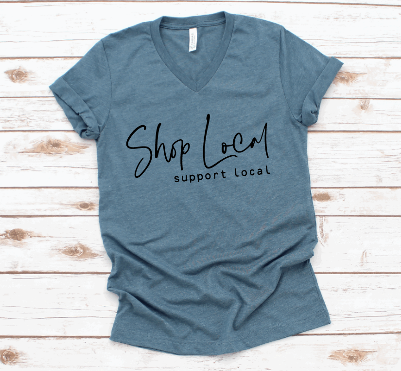 Shop Local V-Neck Graphic Tee 3